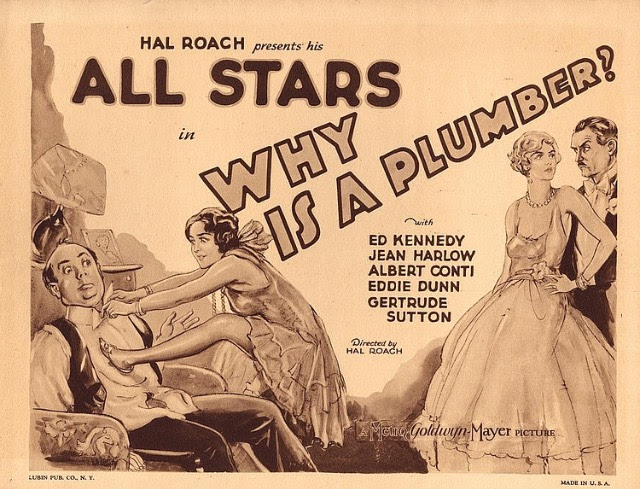 Lobby card for Why is a Plumber? (1929)